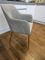 Westwing Fluwelen Stoelen “Ava” - Taupe/goudkleurig, Huis en Inrichting, Stoelen, Ophalen, Zo goed als nieuw, Overige kleuren