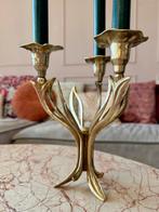 Messing kandelaar antonella saviato design 3 tak vintage, Ophalen of Verzenden, Koper of Brons