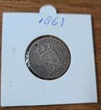 Zilveren munt: 1/2 Gulden Willem III 1863, ½ gulden, Koning Willem III, Zilver, Ophalen of Verzenden