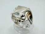 Zilveren heren zegelring met slang, 21 mm