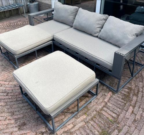 Tuinset loungebank met hockers, Tuin en Terras, Tuinsets en Loungesets, Gebruikt, Ophalen
