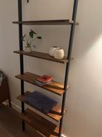 Industrieel Wandrek Massief Hout & Metaal, Huis en Inrichting, Kasten | Boekenkasten, Ophalen, Met plank(en), 200 cm of meer, 50 tot 100 cm