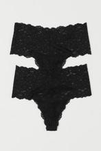 2 hoge kanten brazilian slips zwart maat S, H&M, Ophalen of Verzenden, Zwart, Slip