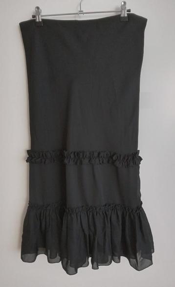 Per Una zwarte soepele rok met ruches, maat 40 beschikbaar voor biedingen