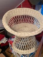 Witte ronde rotan stoel, Tuin en Terras, Ophalen, Gebruikt, Rotan