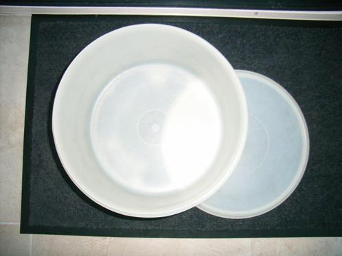 Grote ronde Tupperware voorraadbak, diameter 31 cm, Huis en Inrichting, Keuken | Tupperware, Gebruikt, Bak of Kom, Wit, Ophalen of Verzenden