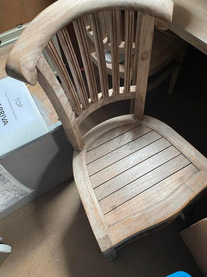 Set van 2 houten stoelen, Huis en Inrichting, Stoelen, Gebruikt, Twee, Hout, Bruin, Ophalen