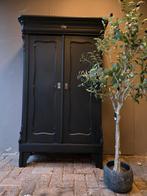 Zwarte biedermeier meidenkastje kledingkastje bezorgen mogel, Ophalen of Verzenden