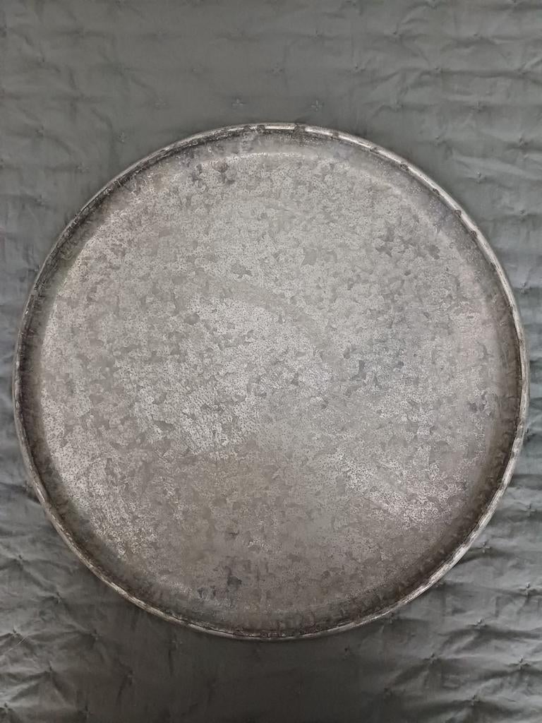 Zinken schaal /dienblad. Doorsnee 40 cm., Ophalen, Rond, Metaal