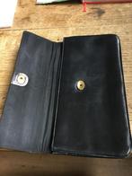 Vintage leren clutch - Zwart, Ophalen of Verzenden, Gebruikt, Zwart, Avondtasje