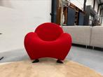 2 Nieuw Leolux Papageno Fauteuil rood stof Design stoel