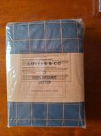 Nieuw hoeslaken Covers&co 160x200 bio katoen ruit navy blue, Ophalen of Verzenden, Nieuw, Tweepersoons, Hoeslaken of Sloop