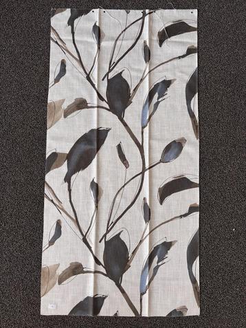 Lap stof antraciet taupe blauw blad 58 x 110 cm gordijnstof beschikbaar voor biedingen