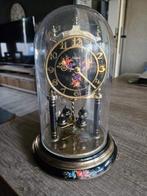 Mooie duitse Hermle torsie/stolpklok met kleurrijke bloemen, Ophalen of Verzenden