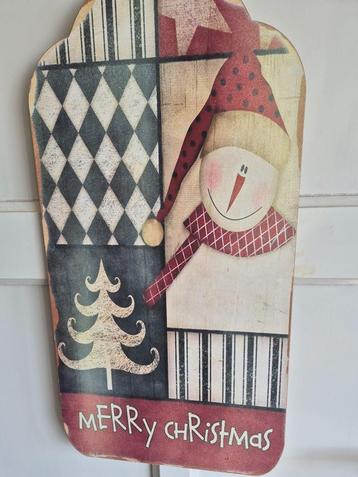 Groot houten kerst wandbord 60 cm beschikbaar voor biedingen