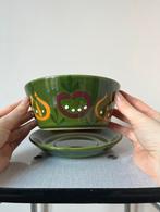 Vintage kom/schaal met appels en peren, 16,5x8cm. Retro, Gebruikt, Verzenden, Kom(men), Overige stijlen