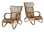 Set van twee Belse 8 model Rotan stoelen Dirk van Sliedregt, Gebruikt, Twee, Bruin, Vintage