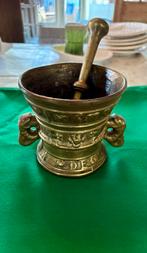 Koperen antieke vijzel met opschrift 1595, Ophalen of Verzenden