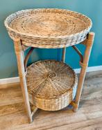 Rotan tafeltje, Huis en Inrichting, Tafels | Bijzettafels, Ophalen of Verzenden, Zo goed als nieuw, Rond, Minder dan 55 cm