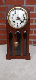 ART DECO SCHOORSTEEN KLOK MET GONG EN GESLEPEN GLAS 37 CM HO, Antiek en Kunst, Antiek | Klokken, Ophalen of Verzenden