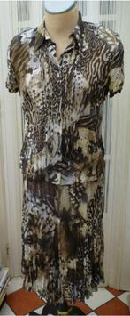 Gerry Weber 2-delig pakje / blouse en rok maat 40/42, Maat 38/40 (M), Bruin, Ophalen of Verzenden, Gedragen
