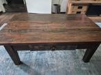 Landelijke Houten Salontafel met Lade, Ophalen, Gebruikt, Rustiek, Vierkant
