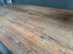 Stoere eettafel massief eiken (Model Ultima) – 220 x 100 cm, 100 tot 150 cm, 200 cm of meer, Ophalen of Verzenden, Zo goed als nieuw
