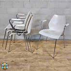 Set 4x witte Maui chair Kartell (Italiaans design) leuningen, Huis en Inrichting, Modern / Itiliaans design, ., Wit, Ophalen of Verzenden