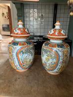 2 Chinees porseleinen deksel vazen van het merk Eken, Ophalen