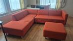 hoekbank midden / donkerrood (oranjerood), Gebruikt, Hoekbank, 75 tot 100 cm, Ophalen of Verzenden