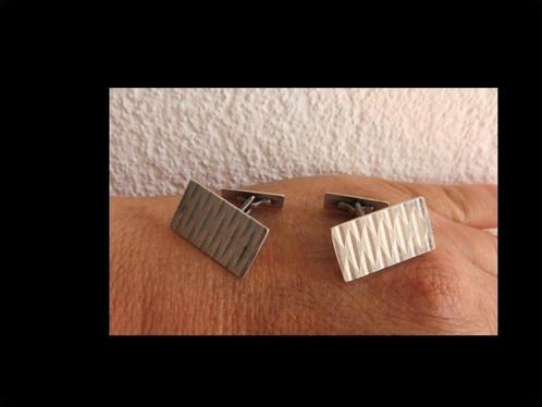 Modernistische Design Zilveren Manchetknopen!, Sieraden, Tassen en Uiterlijk, Antieke sieraden, Manchetknopen, Zilver, Verzenden