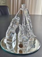 3 Glazen muziekinstrumenten Chrystal d'Arques op spiegeltje, Ophalen of Verzenden, Gebruikt, Dier