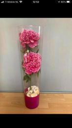 Mooie vaas met kunstbloemen en schelpen, Ophalen, Overige kleuren, 50 tot 75 cm, Glas