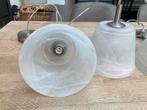 Glazen Hanglampen - Set van 4, Huis en Inrichting, Lampen | Hanglampen, Ophalen of Verzenden, Gebruikt, Glas, Minder dan 50 cm