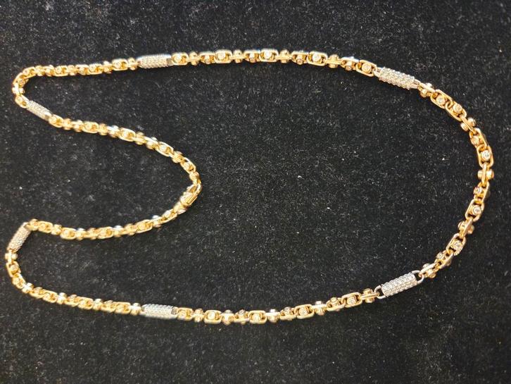 14 k gouden monte carlo model ketting 39,6 gram 65,5 cm, Sieraden, Tassen en Uiterlijk, Kettingen, Nieuw, Goud, Goud, Ophalen of Verzenden