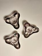 Stelton. 3 glazen waxinelichthouders, Huis en Inrichting, Woonaccessoires | Kandelaars en Kaarsen, Overige materialen, Gebruikt
