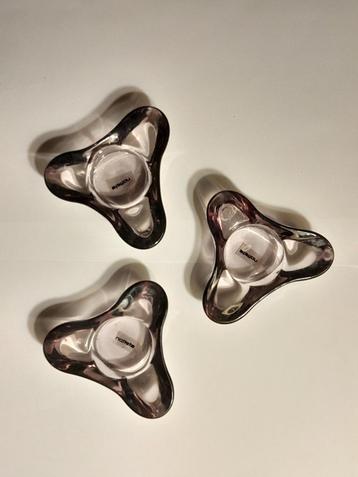 Stelton. 3 glazen waxinelichthouders beschikbaar voor biedingen