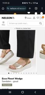 Ecco gouden sandalen zgan maat 36, Ophalen of Verzenden, Zo goed als nieuw, Sandalen of Muiltjes