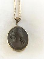 Prachtige antieke lava camee hanger., Verzenden, Zilver, Hanger