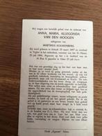 Schayk Veghel Uden, Anna, M. A. vd Hoogen 1897 - 1964, Verzamelen, Bidprentjes en Rouwkaarten, Ophalen of Verzenden