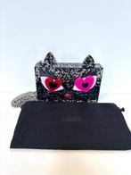 KARL LAGERFELD Cat eye kleine avond schouder tasje, Ophalen of Verzenden, Zo goed als nieuw, Zwart, Avondtasje