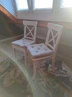 2 Ikea Ingolf stoelen met kussens, Huis en Inrichting, Stoelen, Ophalen, Gebruikt, Twee, Wit