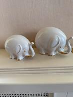 2 schitterende porcelain olifanten met goudkleur afgezet, Ophalen of Verzenden