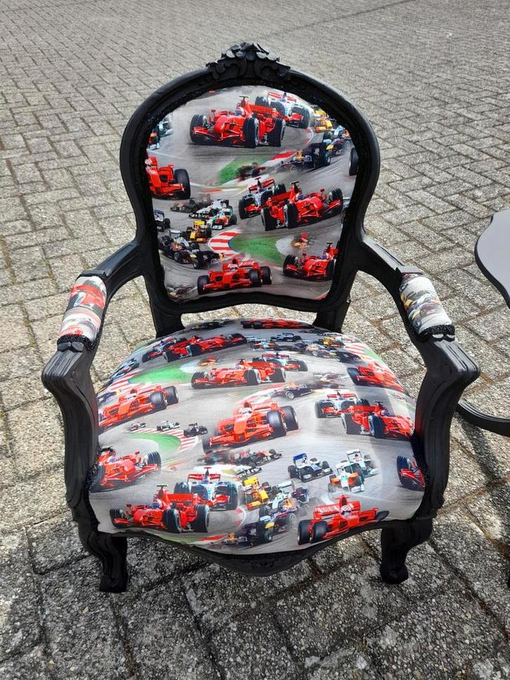 Kinder barok fauteuile geheel opnieuw gestoffeerd F1, Antiek en Kunst, Antiek | Meubels | Stoelen en Banken, Ophalen of Verzenden
