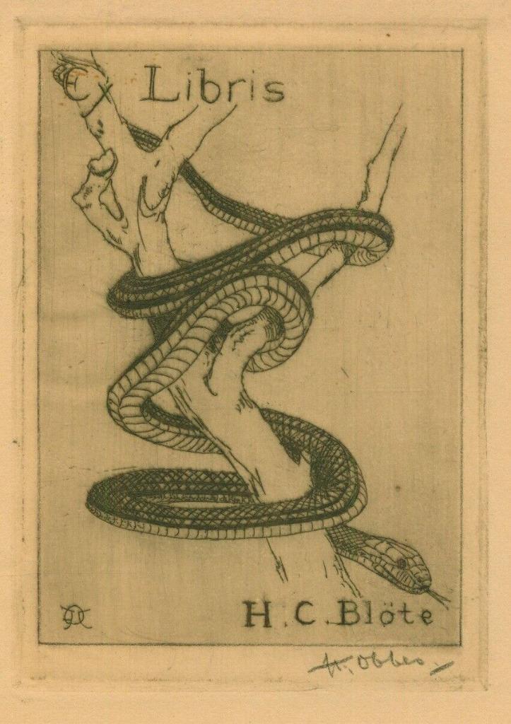 3249 Ex Libris Nederland : Joan Francois Obbes, 1936, Antiek en Kunst, Kunst | Etsen en Gravures, Verzenden