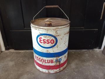 Oud Esso blik motor olie beschikbaar voor biedingen