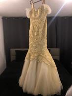 Gouden bruidsjurk, feestelijke , Galajurk maat s/m, Ophalen of Verzenden, Gedragen, Zwart, Trouwjurk