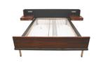 VIntage 2-persoonsbed / bed jaren '60 '70 midcentury design, Gebruikt, Eenpersoons, Verzenden, Zwart