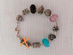 Tedora Italy bedels en glaskralen, Sieraden, Tassen en Uiterlijk, Armbanden, Ophalen of Verzenden, Zo goed als nieuw, Zilver, Zilver