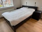 Ikea malm zwart/bruin + nachtkastjes, Ophalen, Zo goed als nieuw, Tweepersoons